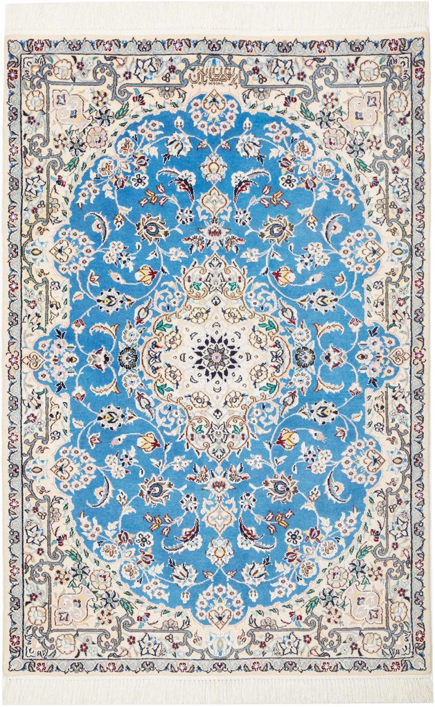 Nain Tappeto persiano 80x130 Blu (Iran) Annodato A Mano
