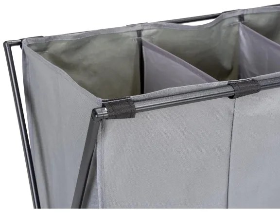 WENKO 71297800 - Cesto porta biancheria TRIO 69x76 cm grigio/nero
