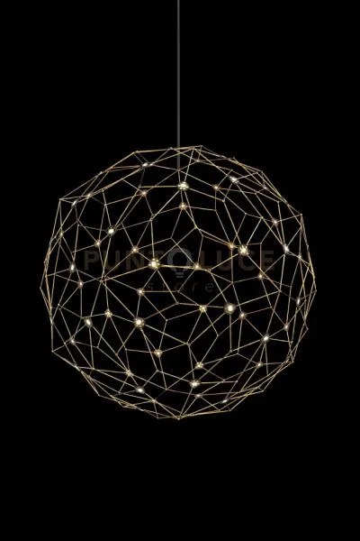 Lampada a sospensione singola lucciola, ottone, led 3000k 36w, d.60...