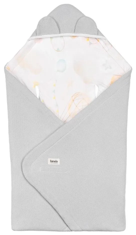 Lionelo - Sacco avvolgente per seggiolino auto TRAVEL SWADDLE 90x90 cm Grigio Baloon