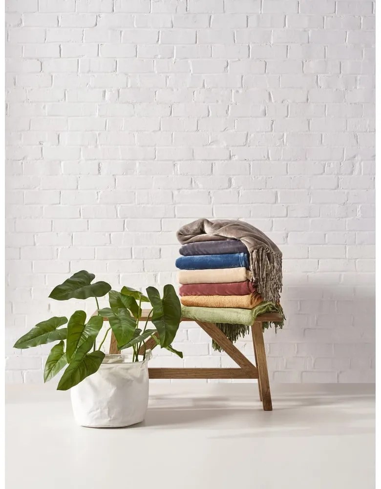 Plaid Flanelo marrone scuro, 170 x 130 cm - Tiseco Home Studio