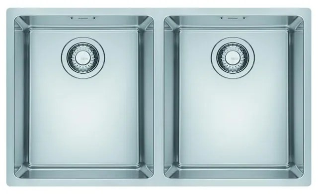 Lavello integrato 2 vasche FRANKE Maris inox inox L 44 x L 74 cm argento