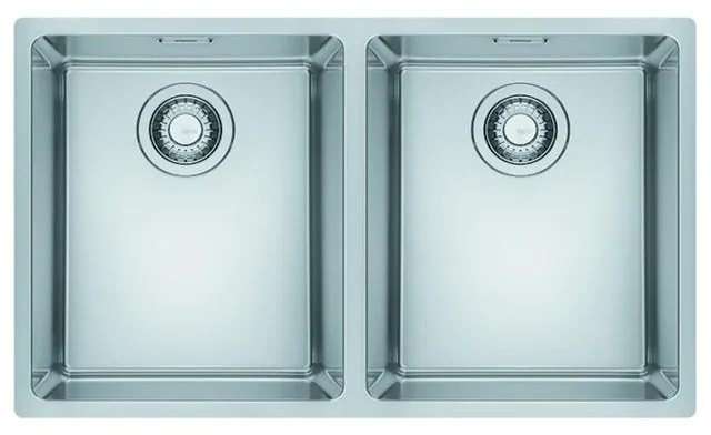 Lavello integrato 2 vasche FRANKE Maris inox L 74 x L 44 cm