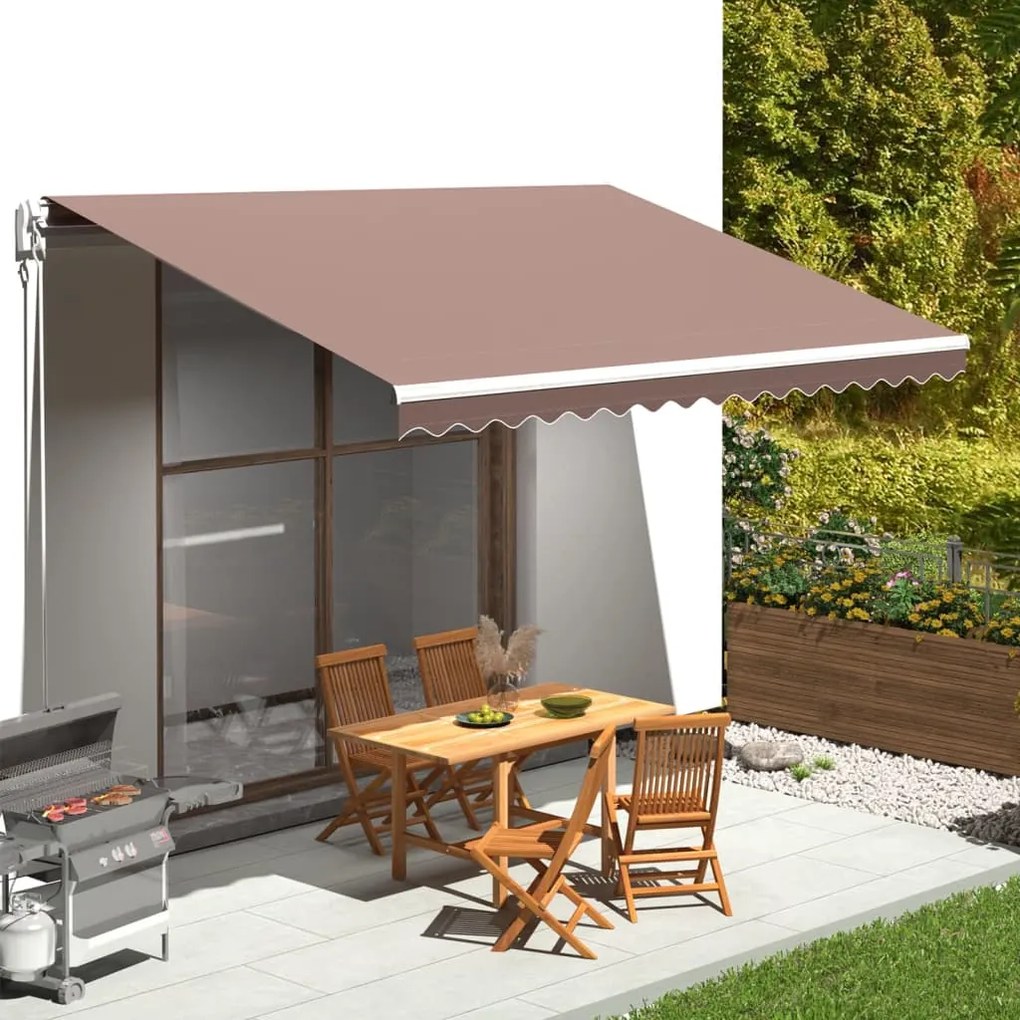 Tessuto Di Ricambio Per Tenda Da Sole Marrone 4,5x3 M /