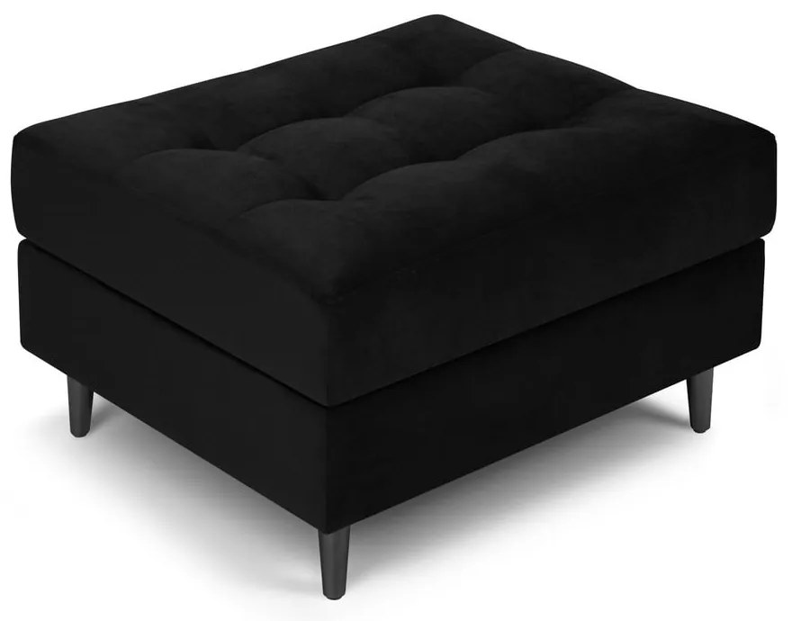 Poggiapiedi in velluto nero Santo - Milo Casa