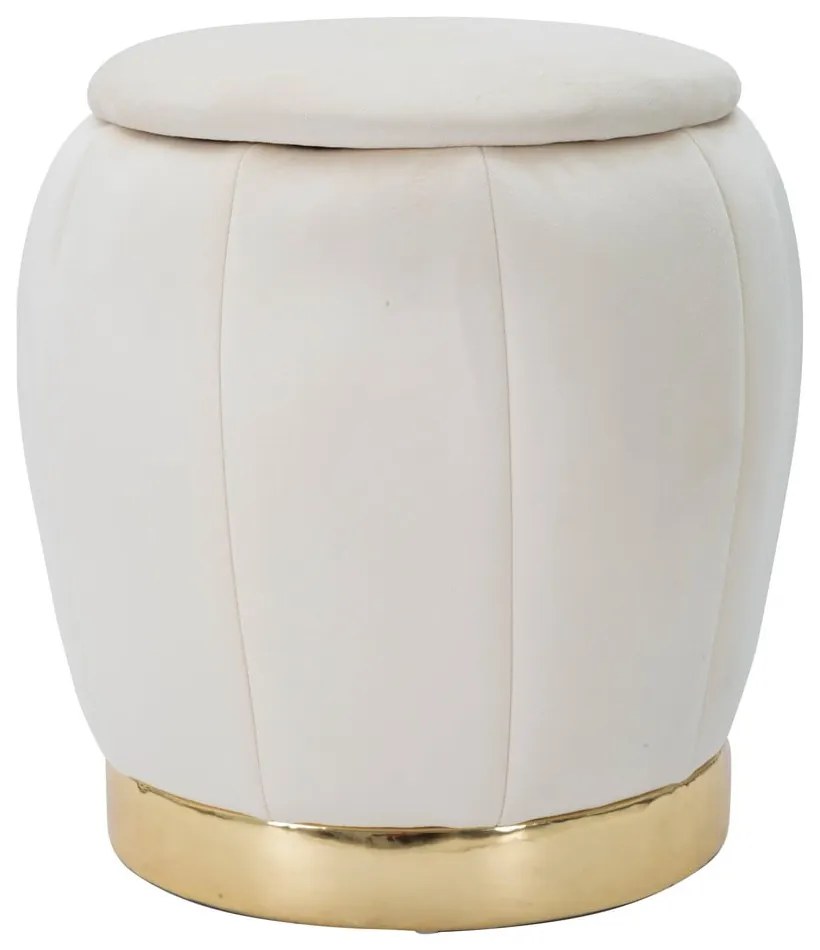 Sgabello in velluto crema Paris - Mauro Ferretti