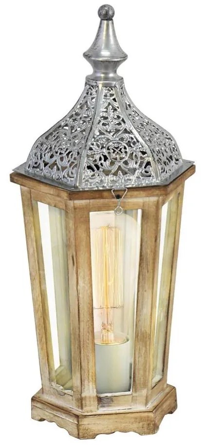 Eglo 54618 - Lampada da tavolo LED 1xE27/4W/230V argento/marrone