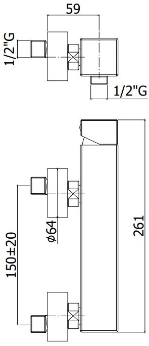 Paffoni Level Lec168 Miscelatore Esterno Doccia Monocomando Senza Set Doccetta Cromo