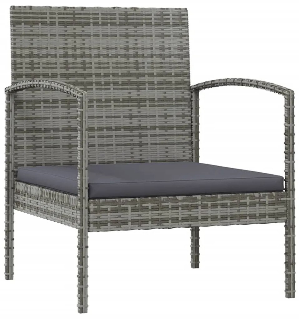 Set Divani da Giardino 16 pz con Cuscini in Polyrattan Grigio