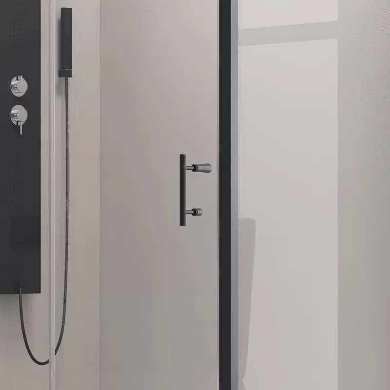 Box doccia angolare 130x90 telaio colore nero anticalcare KFN5000S - KAMALU