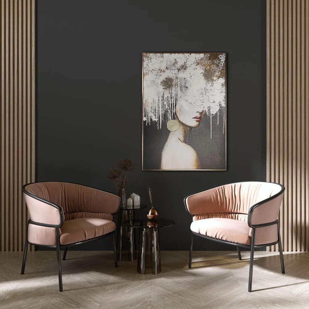 Quadro con elementi dipinti a mano 70x100 cm Mary - Styler