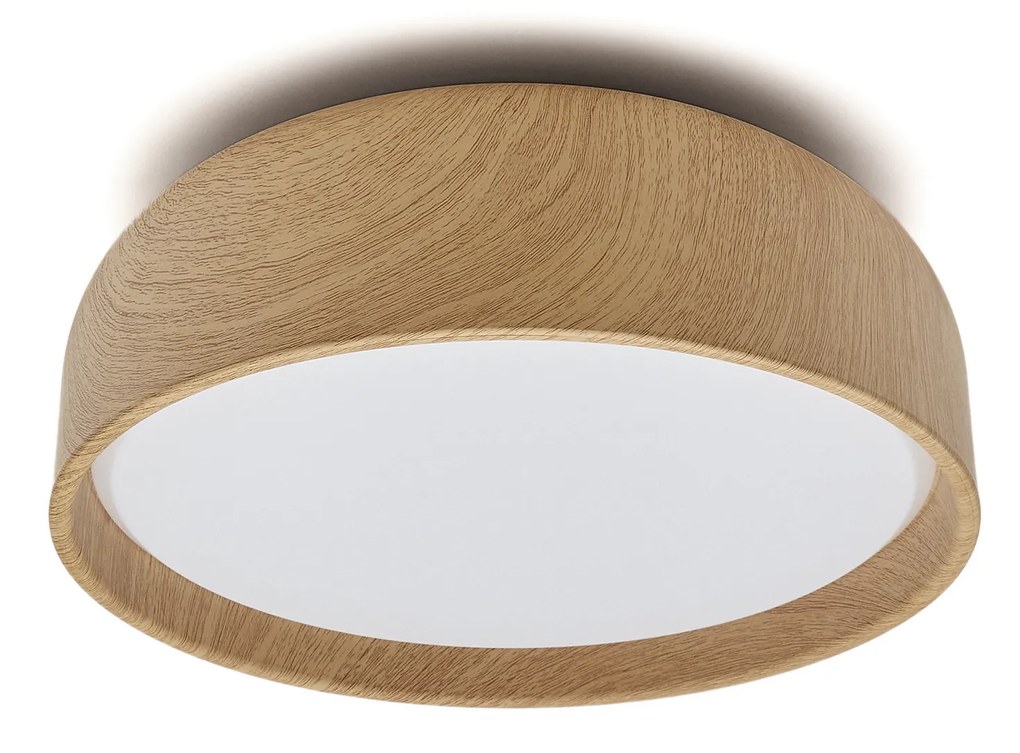 Kave Home - Lampada da soffitto Xaviera con finitura effeto legno di quercia