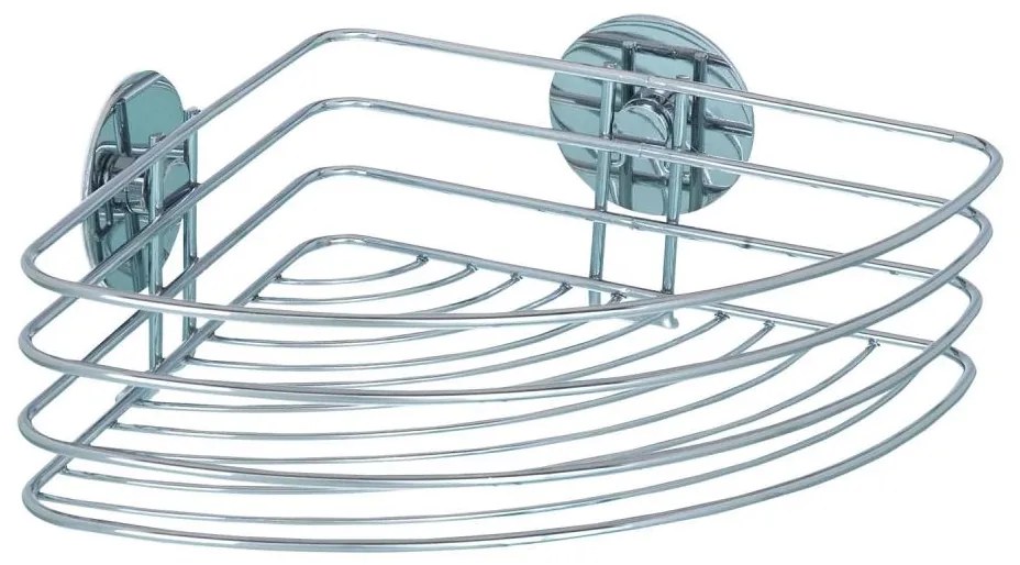 WENKO 18913100-Mensola TONDA TURBO-LOC in acciaio 26,5x20 cm, cromo lucido