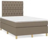 Letto a Molle con Materasso e LED Tortora 120x190 cm in Tessuto 3270271