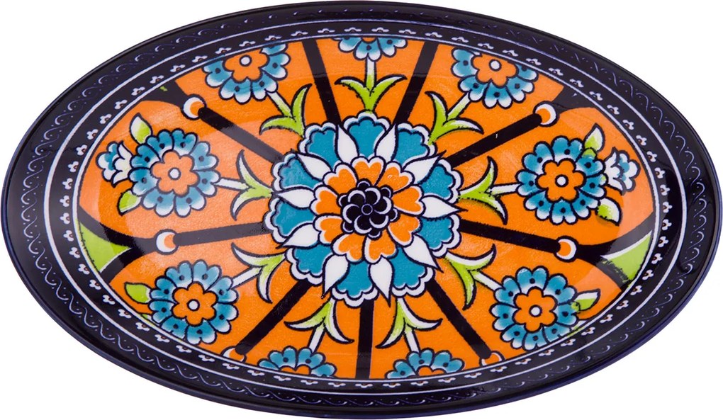 Vassoio Kaori ceramica maiolica arancione 21,5x21,5x2,5 cm