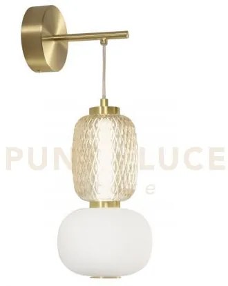 Applique a parete led totem oro 18w 2000lm 3000k 22x55cm in metallo...