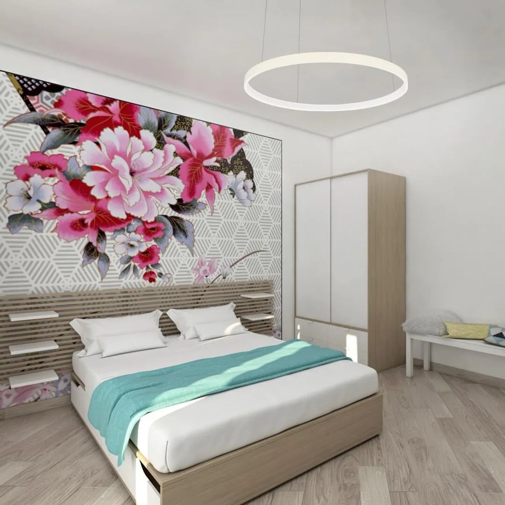 Lampadario Circolare a Sospensione Ø120cm - Bianco