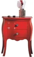 Comodino bombato legno rosso brillante 50x30x60