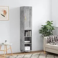 Credenza Grigio Cemento 34,5x34x180 cm in Legno Multistratocod mxl 107540