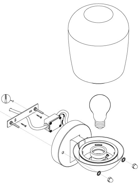 Eglo 98701 - Applique da esterno DONATORI 1xE27/60W/230V IP44