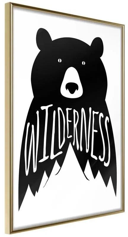 Poster  Wild Bear  Cornice Quadri Cornice d'oro, Larghezza x Altezza Home decor 30x45