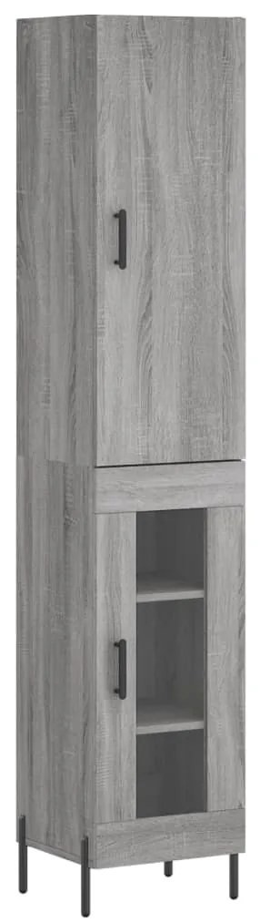 Credenza grigio sonoma 34,5x34x180 cm in legno multistrato