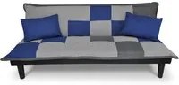 Divano letto clic clac mod. Russell in tessuto grigio scuro - blu - grigio chiaro DL-RU0701FB