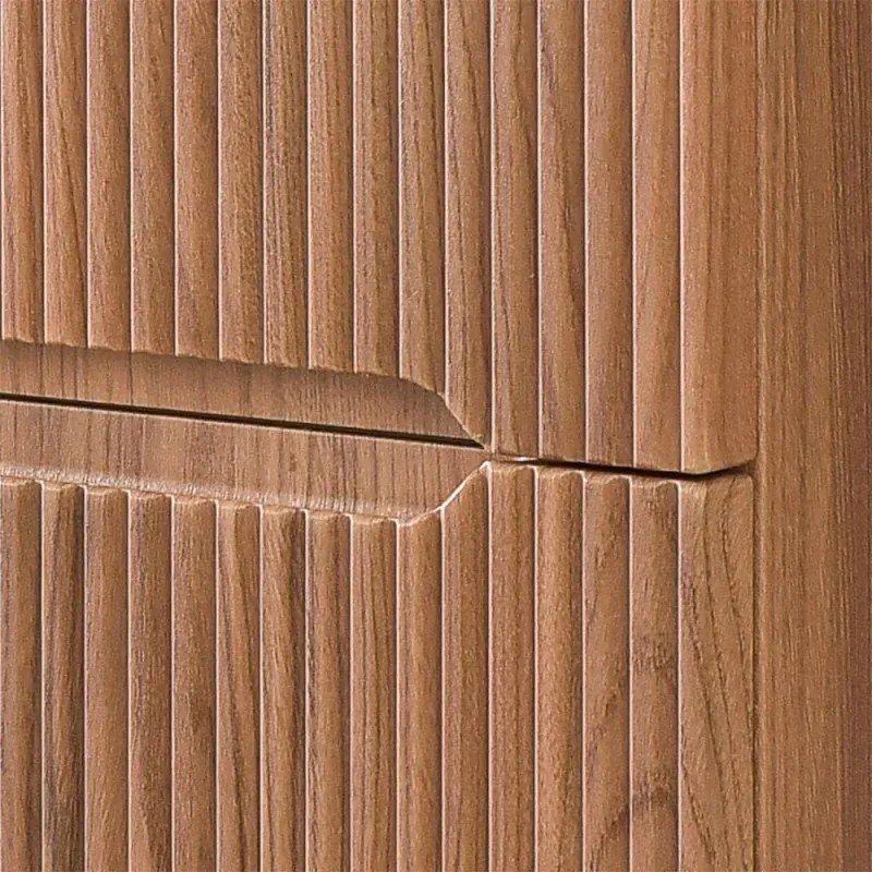 Mobile bagno sospeso 80 cm noce canaletto cannettato con top e specchio Bali