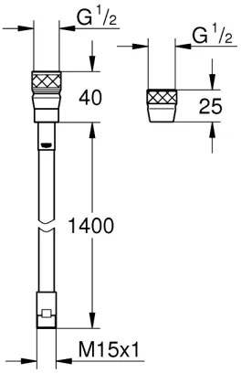 GROHE 46174000 - Flessibile doccia METALFLEX 1500 mm cromato lucido