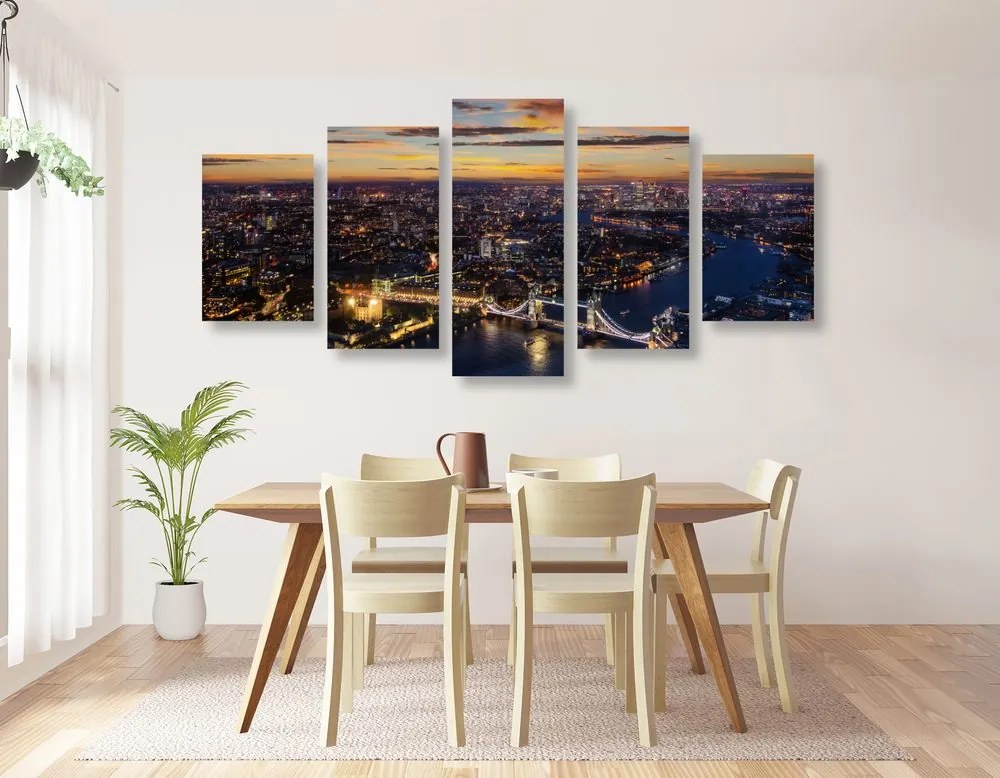 Quadri 5 pezzi – Vista aerea sul Tower Bridge