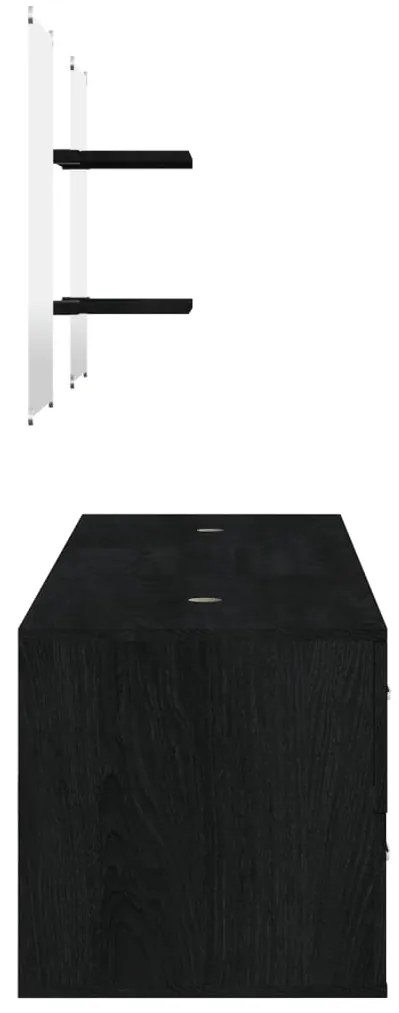 Set mobili da bagno 5 pz nero in legno multistrato