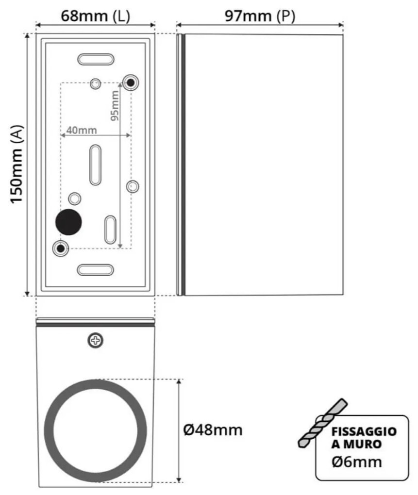 Applique Quadrata Bidirezionale IP65 - GU10 Mattone Corten