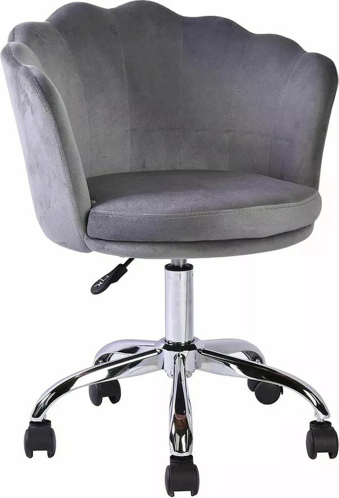 Sedia da ufficio Rose Velvet grigia – 56x41x74 cm