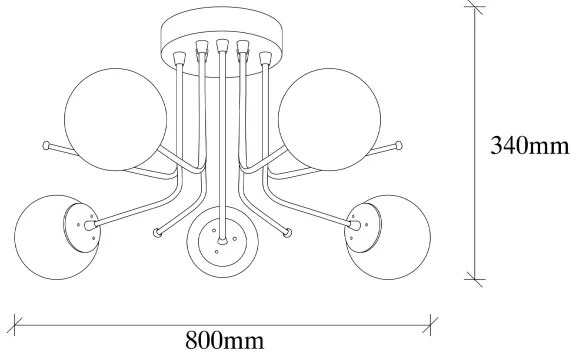 Lampadario a plafone DAISY 5xE27/40W/230V