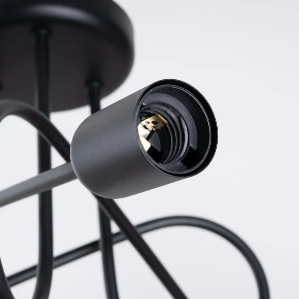 Sollux SL.1434 - Lampadario a plafone LOOP 3xE27/15W/230V nero