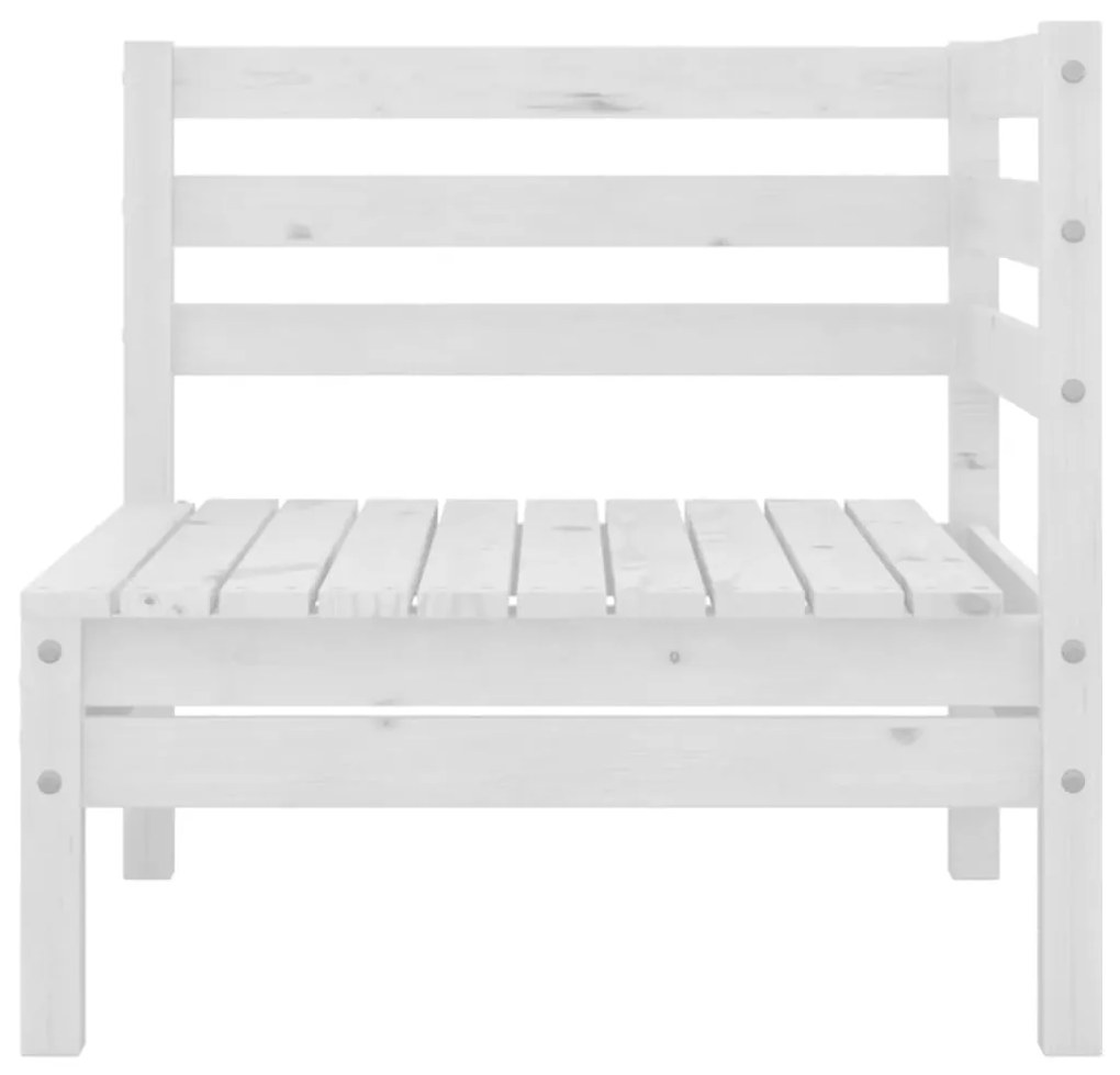 Set divani da giardino 7 pz bianco in legno massello di pino