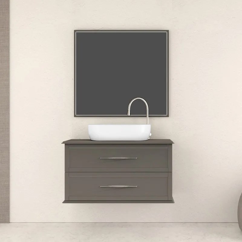 Specchio con illuminazione integrata bagno rettangolare Tiffany BADEN HAUS L 98 x H 90 x P 4 cm grigio / argento