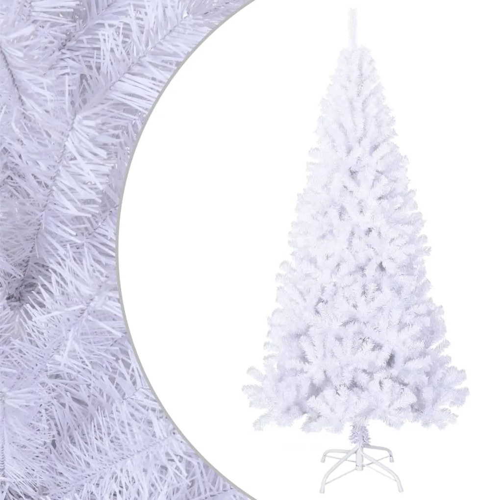 Albero di Natale Artificiale con Rami Spessi in PVC, Bianco / 180 cm