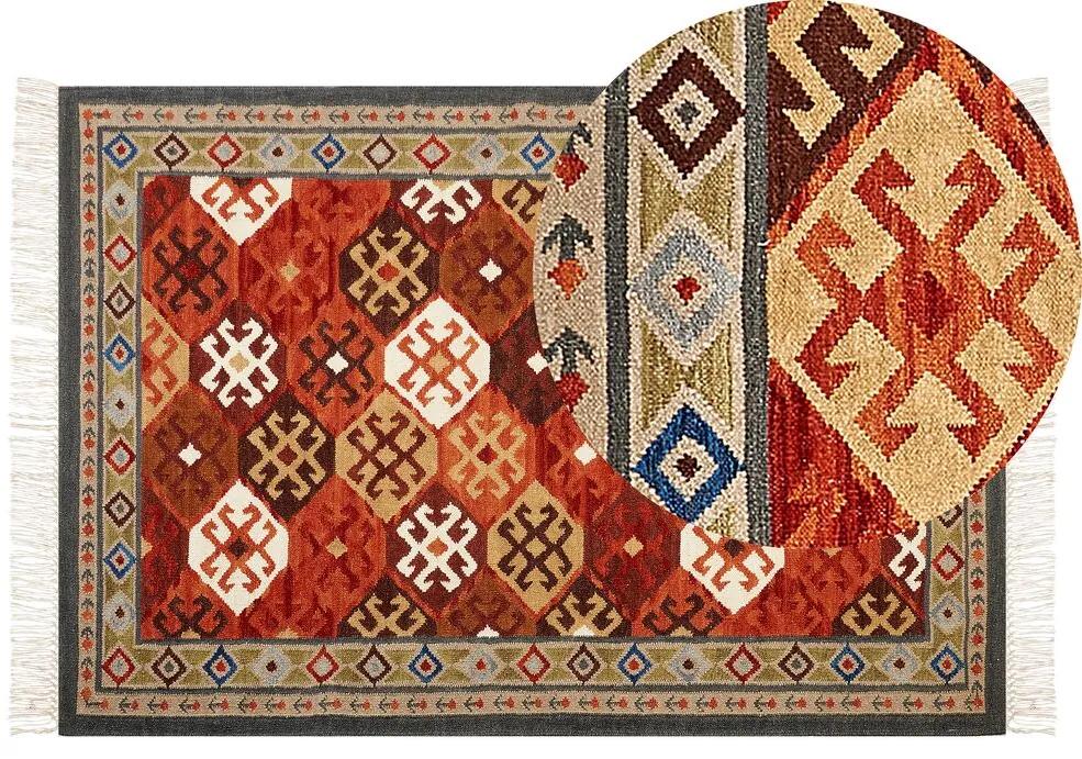 Tappeto kilim lana multicolore 140 x 200 cm URTSADZOR Beliani