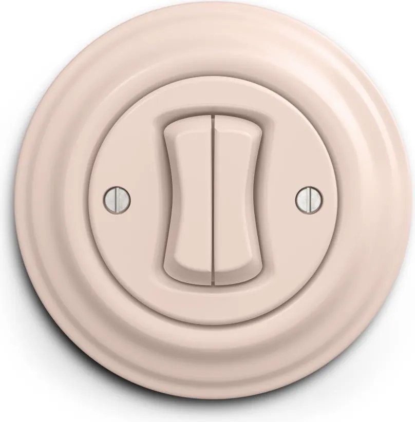 Kliklap - Interruttore multiplo retrò con cornice n. 5, rosa antico