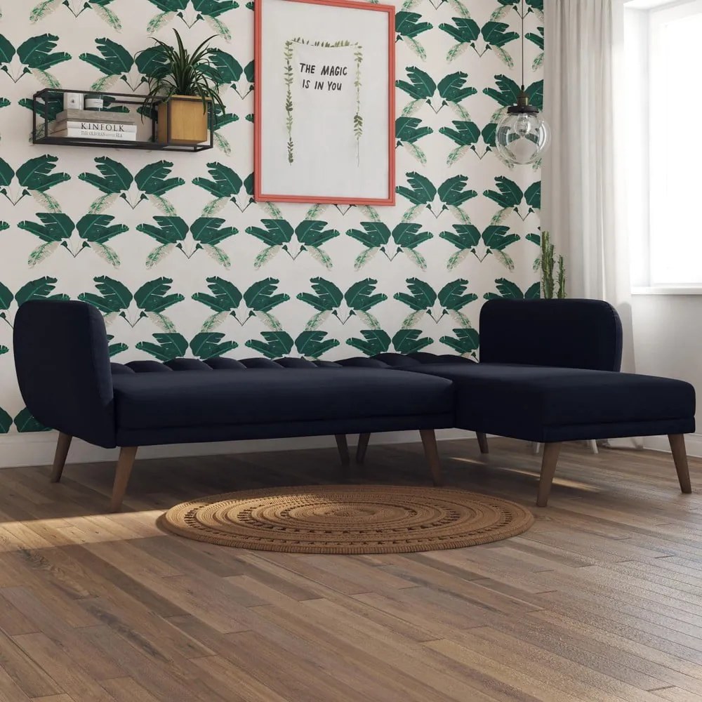 Divano letto angolare blu scuro Brittany - Novogratz