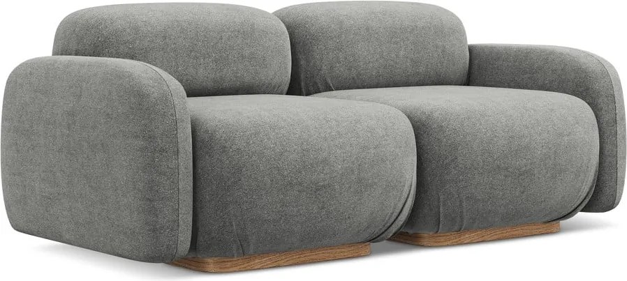 Divano componibile grigio con rivestimento in bouclé 190 cm Ailani – Makamii