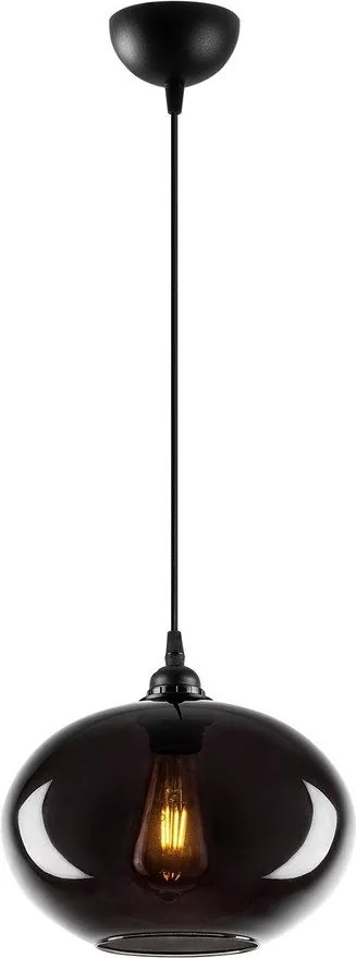 Lampadario nero con paralume in vetro ø 27 cm Smoked – Opviq lights