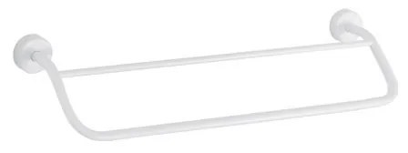 Kamalu - Porta salviette barra doppia 60 cm in acciaio inox bianco opaco | Monde-B