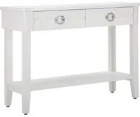 Console Fissa Shine 110x82x40 cm in Legno MDF e Metallo Bianco