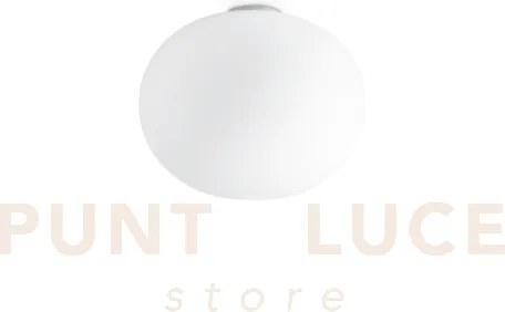 Cotton plafoniera in vetro bianco 1 luce attacco e27 d.40cm