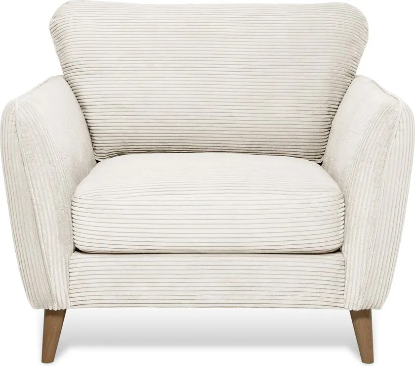 Poltrona in velluto a coste bianco Paris - Scandic