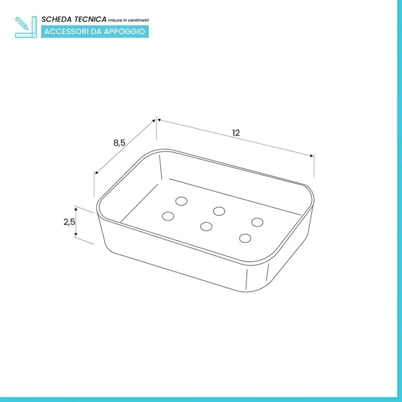 Portasapone Moderno in Plastica Bianco da Appoggio Star