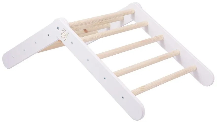 Pikler triangolo montessori bianco in pino massiccio 46x87x60 cm Montessori – Meowbaby
