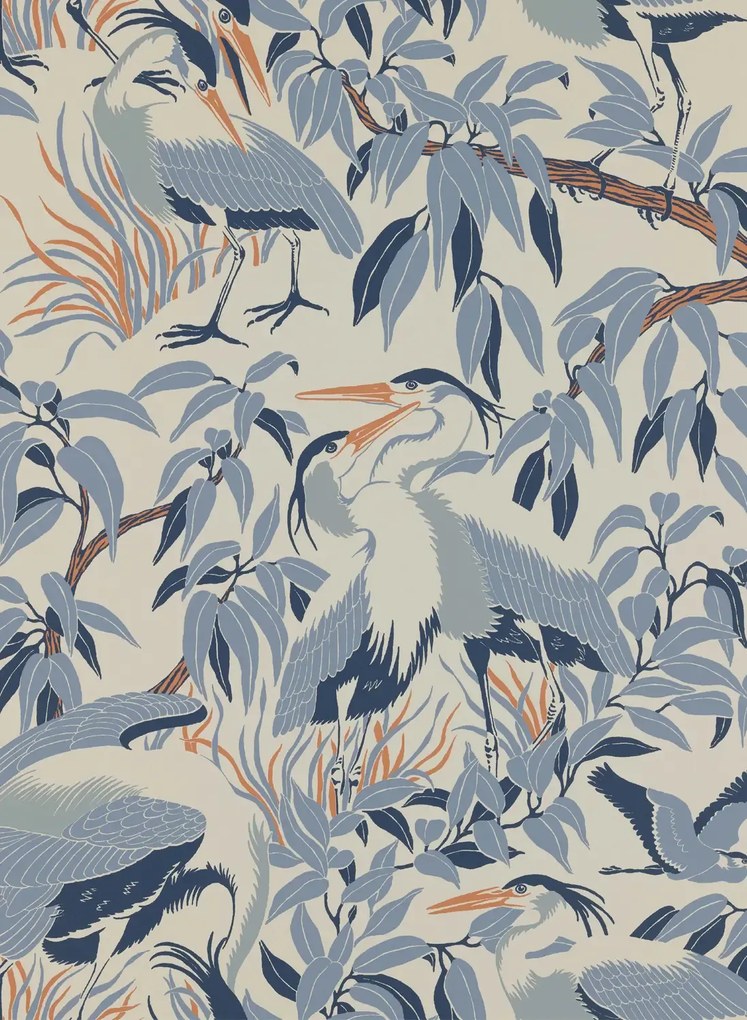 Långelid / von Brömssen Carta da parati Herons - Denim